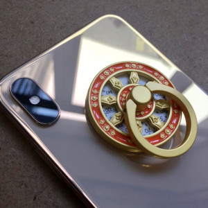 Кольцо-держатель телефона на палец "Колесо фортуны" (оранжевое)