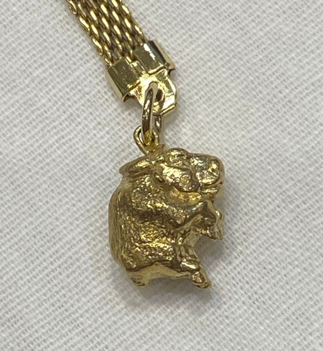 Брелок "Бык" (латунь, позолоченная)