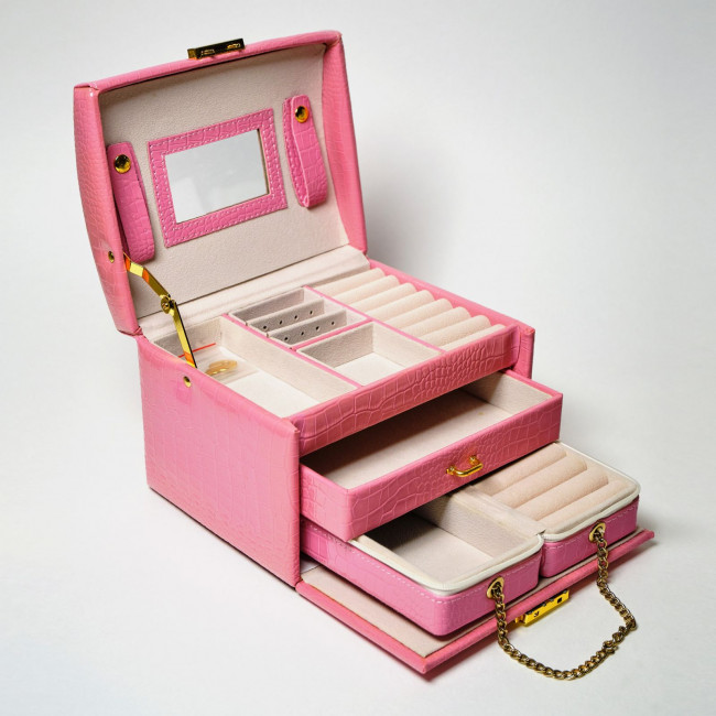 Ларец для украшений розовый.