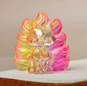 Фигурка Девятихвостая лиса хрустальная (красочная)