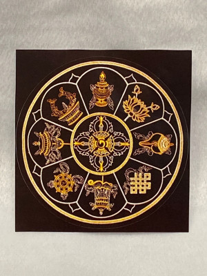 Наклейка "Ваджра и 8 благоприятных символов"