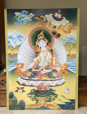 Ламинированная табличка" Богиня белого зонтика" цветная