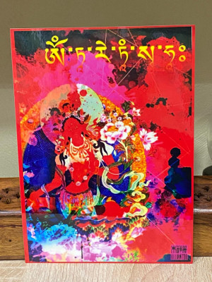 Ламинированная табличка "Красная Тара" для любви и романтики с мантрой Ламинированная табличка "Красная Тара" для любви и романтики с мантрой