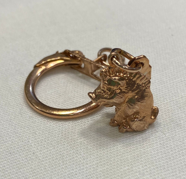 Брелок "Свинья" (латунь позолоченная) красное золото