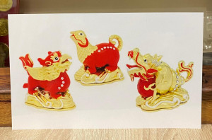 Ламинированная табличка "Три животных Гармонии" защита от конфликтной звезды 3