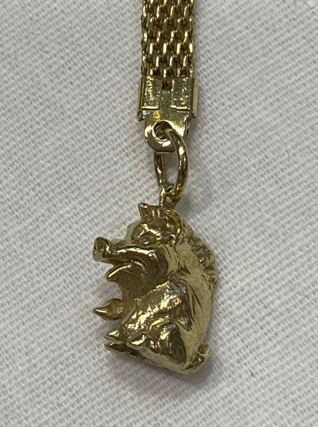 Брелок "Свинья" (латунь позолоченная)