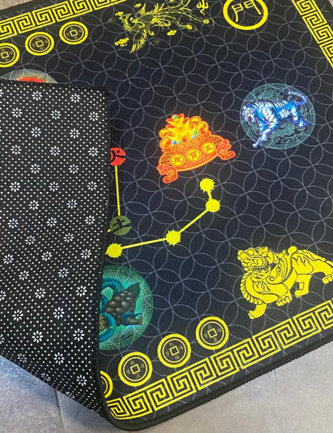 Ковёр напольный  "Процветание дома" (черный) с символами фен-шуй 2025