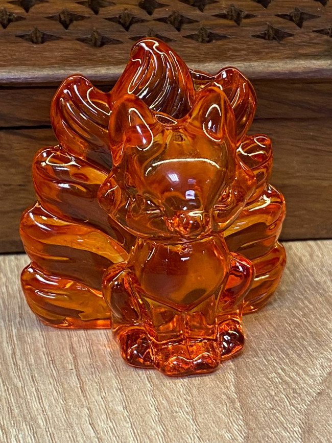 Фигурка Девятихвостая лиса хрустальная рыжая