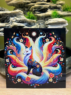 Ламинированная карточка " Девятихвостая лиса" для активации удачи