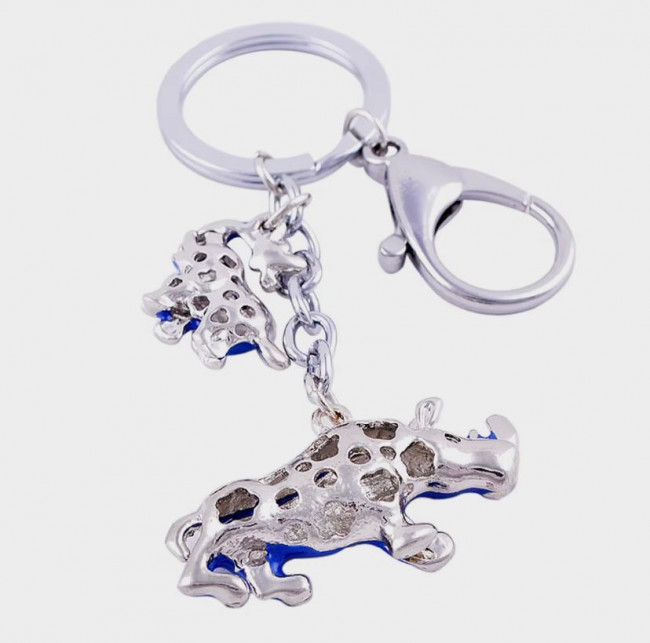 Брелок-подвеска "Синий слон с носорогом" защита от  звезды 7