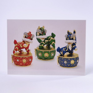 Ламинрованная табличка "Три льва на барабане"