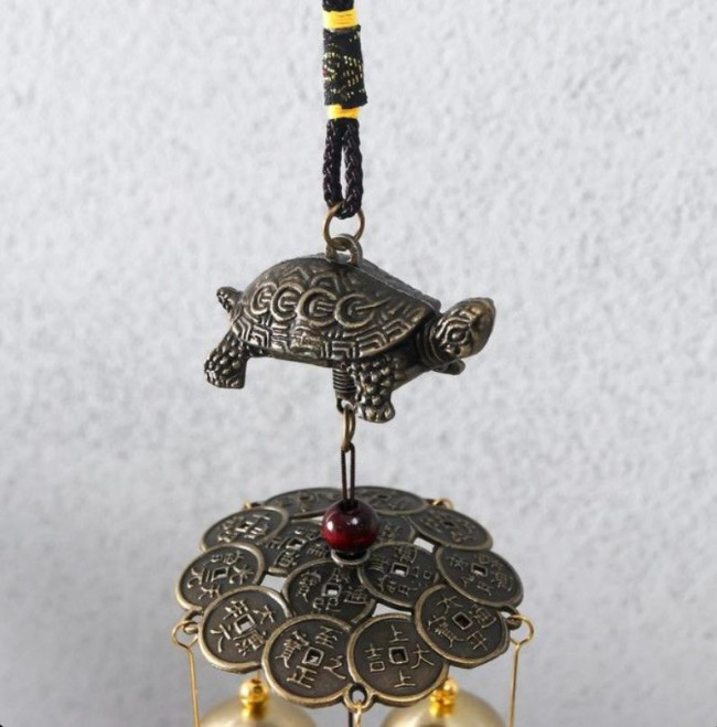 Музыка ветра "Черепаха на монетах" с 5-ю колокольчиками