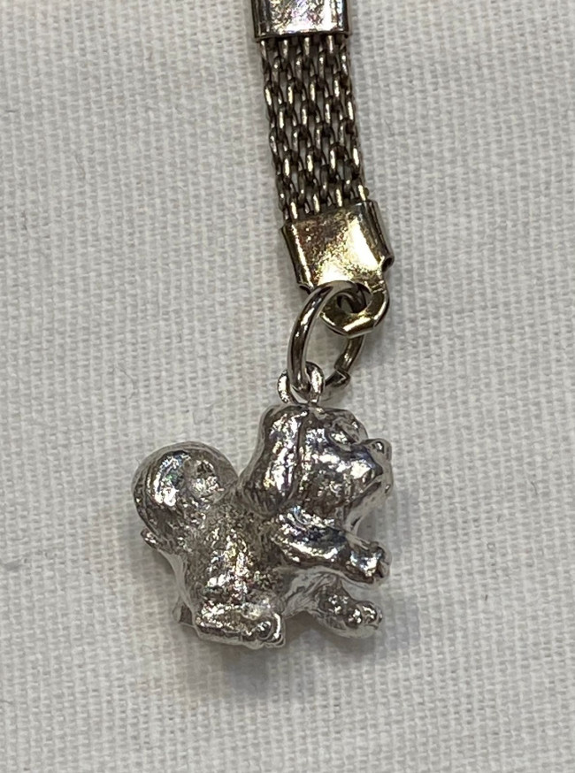 Брелок "Собака" (латунь посеребрённая)