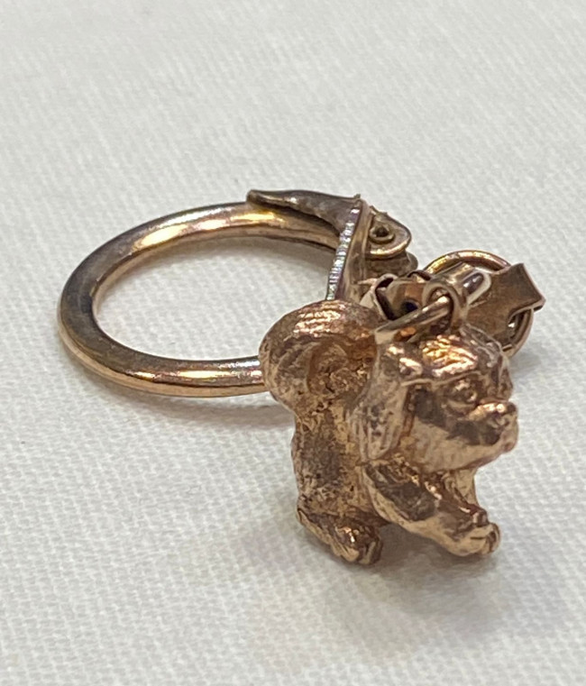 Брелок "Собака" (латунь позолоченная) красное золото