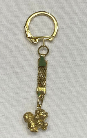 Брелок "Собака" (латунь позолоченная)