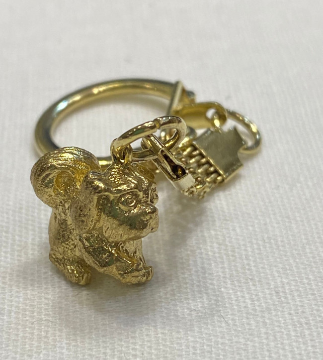 Брелок "Собака" (латунь позолоченная)