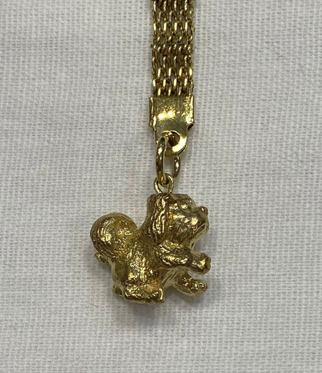 Брелок "Собака" (латунь позолоченная)