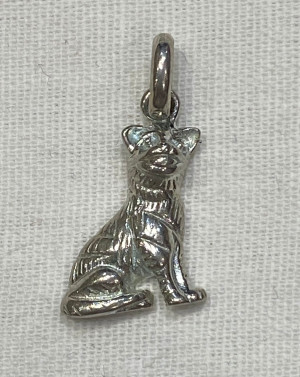 Подвеска на шею "Собака" (латунь посеребрённая)