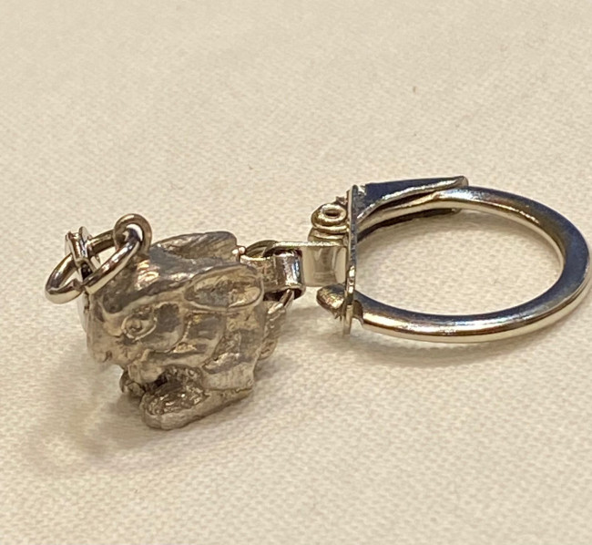 Брелок "Кролик" (латунь посеребрённая)