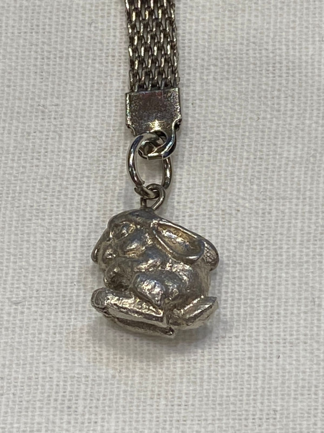 Брелок "Кролик" (латунь посеребрённая)