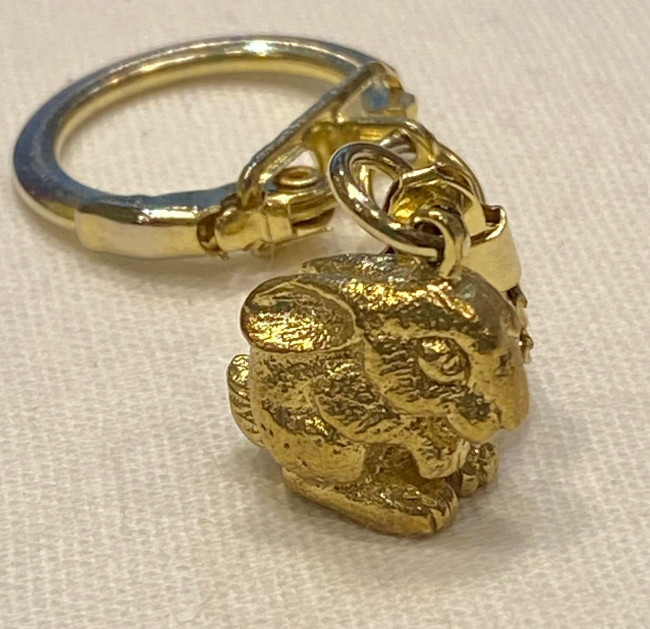 Брелок "Кролик" (латунь позолоченная)