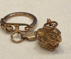 Брелок "Кролик" (латунь позолоченная) красное золото