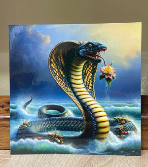 Ламинированная табличка "Змея с лотосом 2025"