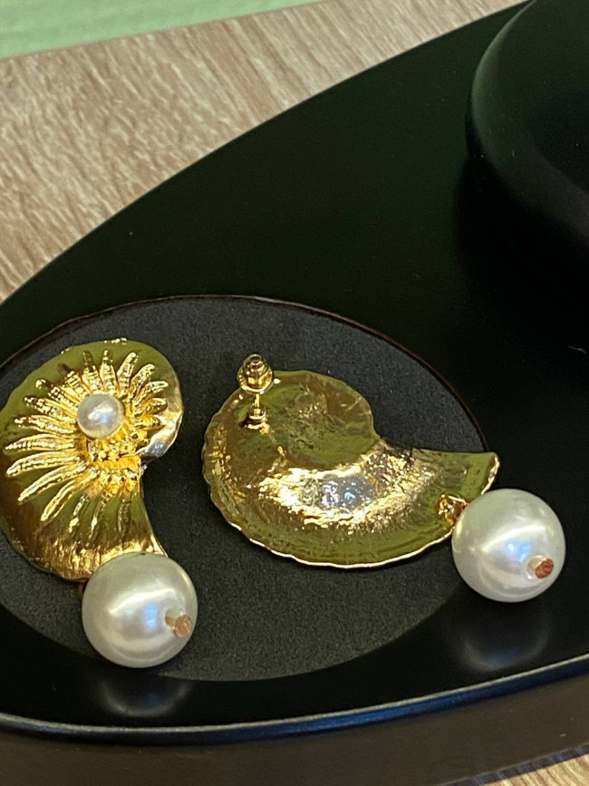 Серьги "Ракушка с жемчугом" для благополучия и защиты