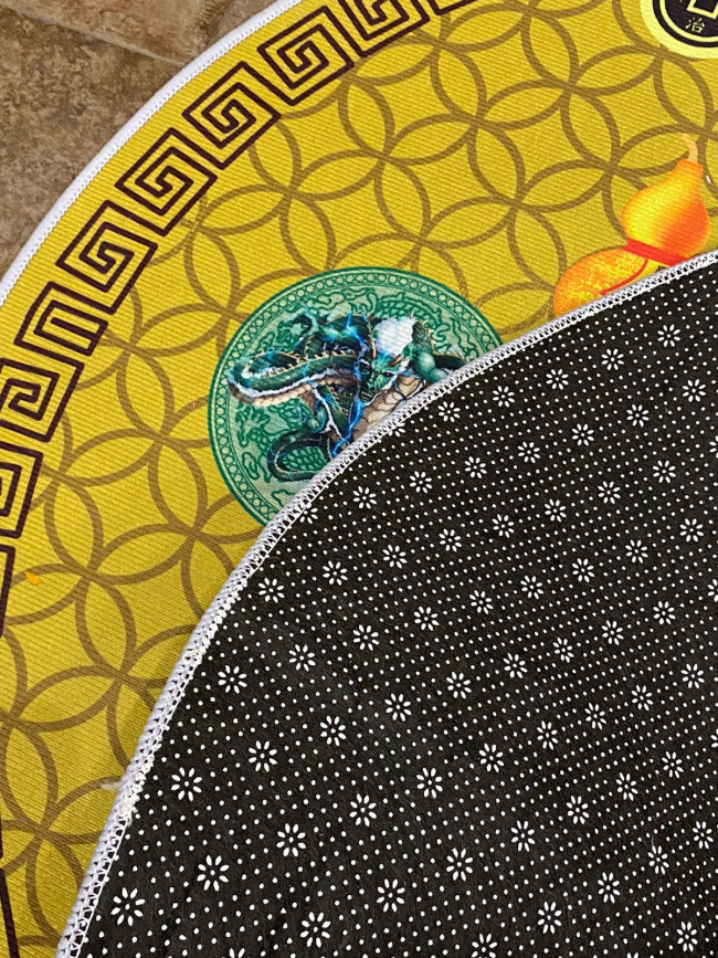 Ковер круглый напольный "Процветание дома" (оливковый)