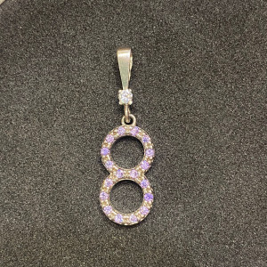 Подвека "Восьмёрка" с аметистами и фианитом