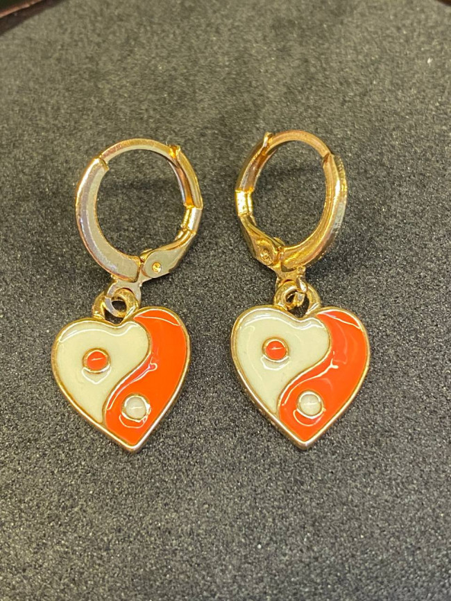 Серьги " Сердечки Инь Ян" для любви и гармонии