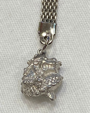 Брелок "Дракон" (латунь посеребрённая)