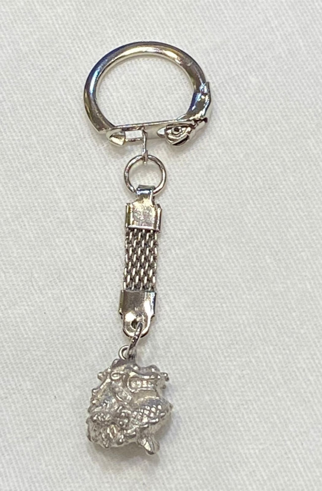 Брелок "Дракон" (латунь посеребрённая)