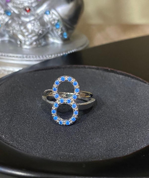 Кольцо "Восьмёрка" с аквамарином