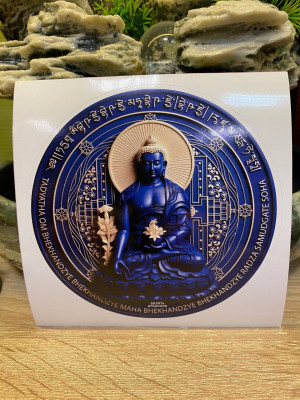 Наклейка-амулет  "Будда Медицины" круглая