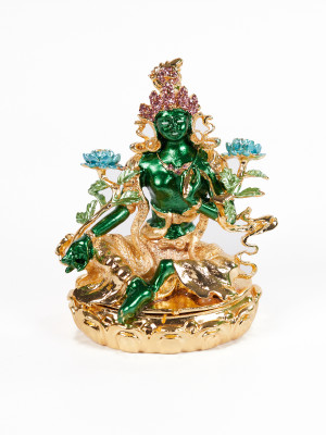 Фигурка из металла "Зеленая Тара" с открывающимся дном