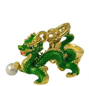 Брелок "Зелёный дракон с жемчужиной"