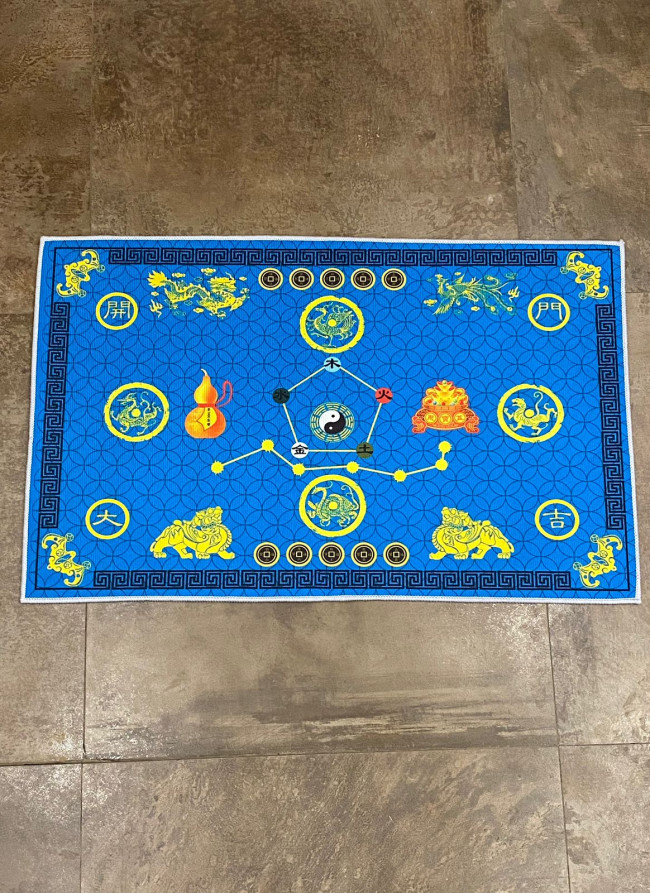 Ковер напольный "Процветание дома" (синий)