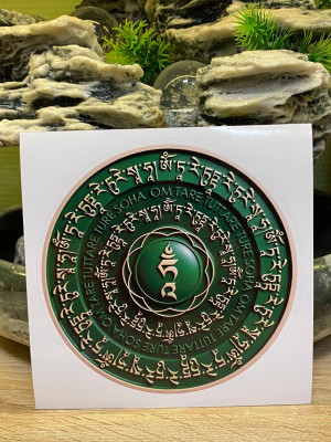 Наклейка-талисман «Богиня Тара с мантрами»