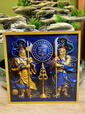 Ламинированная табличка-амулет "Дверные стражи с посохом Кситигарпха"