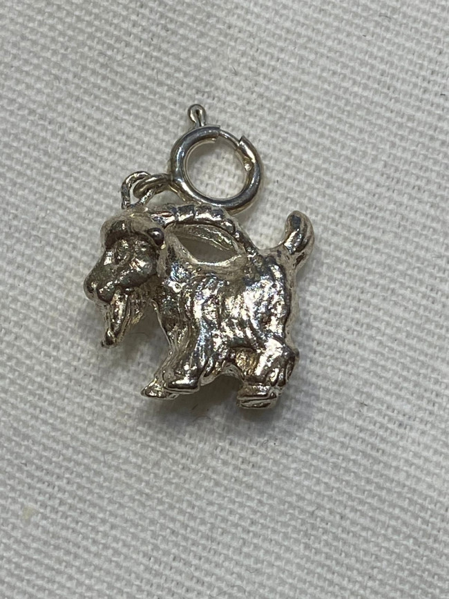 Брелок "Коза" (латунь посеребрённая)