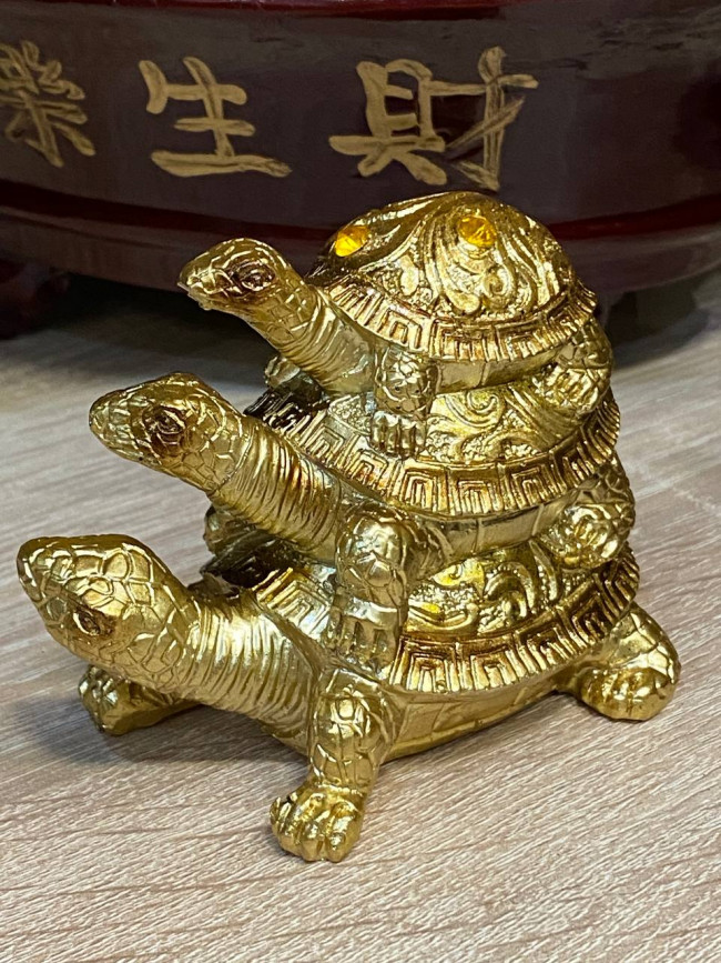 Три черепахи для здоровья и изобилия (золотые) Три черепахи для здоровья и изобилия (золотые)