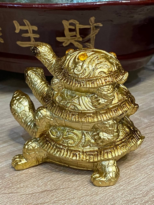 Три черепахи для здоровья и изобилия (золотые) Три черепахи для здоровья и изобилия (золотые)