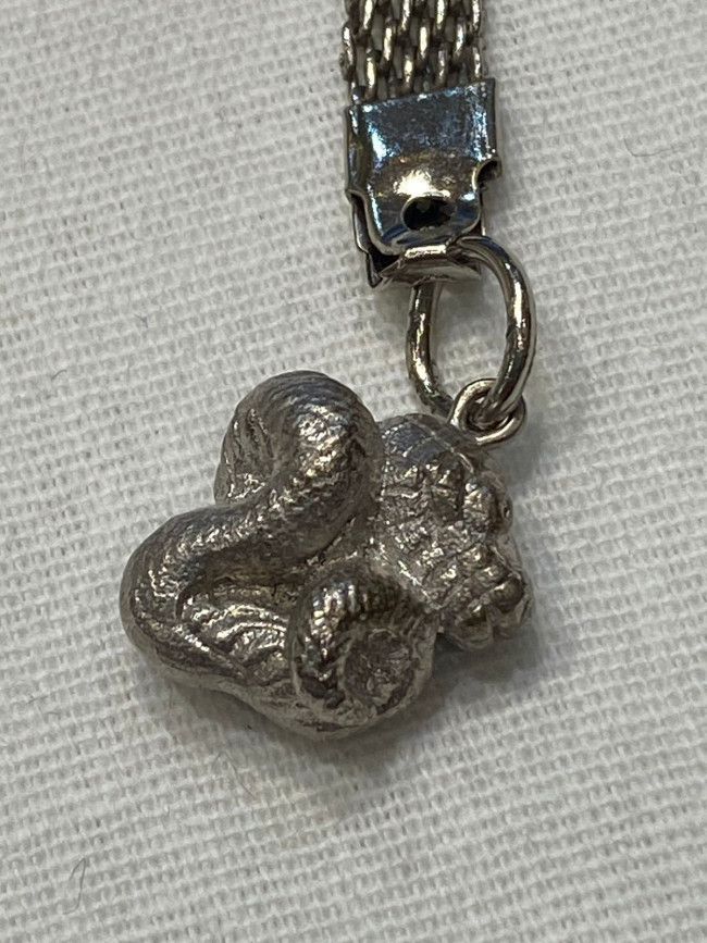 Брелок "Змея" (латунь посеребрённая)