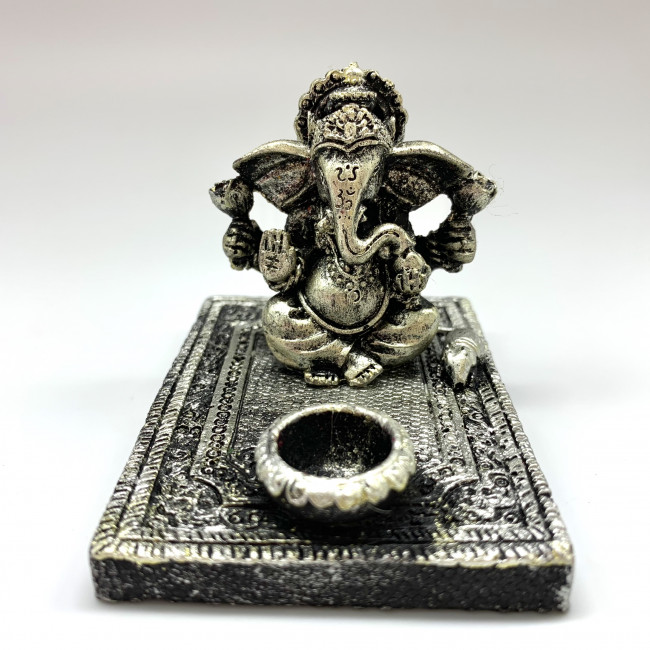 Подставка для благовоний с Ганешей (серебро)