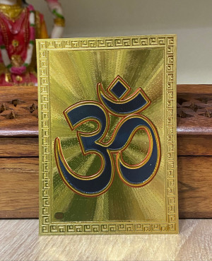 Наклейка со знаком "Ом" синяя