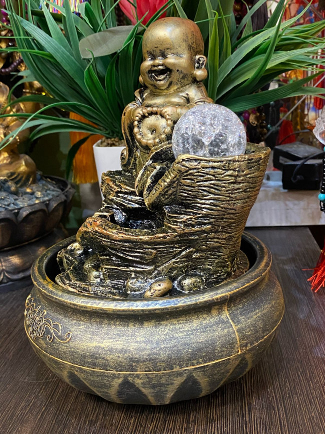 Фонтан настольный "Хотей" для благополучия