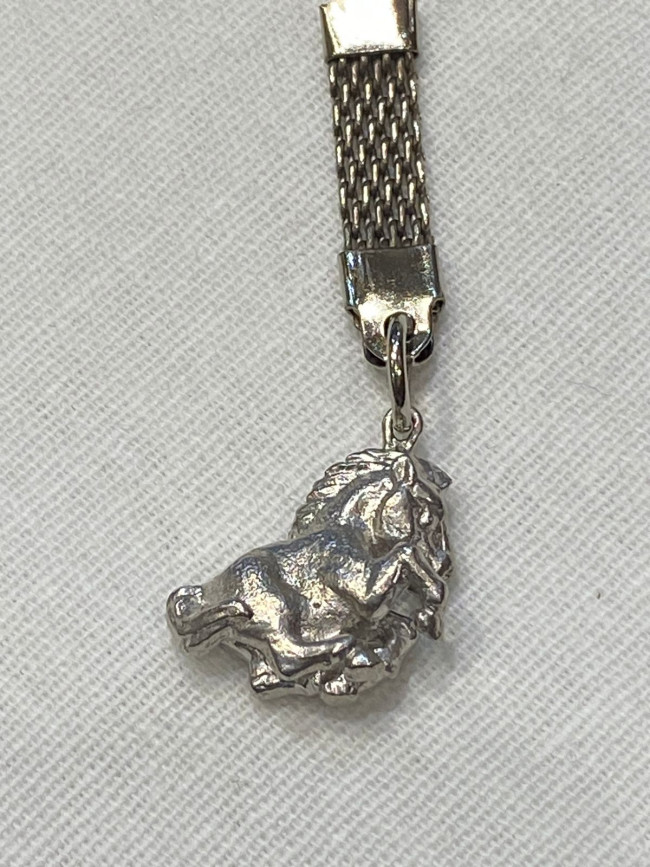 Брелок  "Лошадь" (латунь посеребрённая)