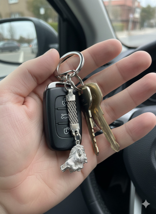 Брелок  "Лошадь" (латунь посеребрённая)