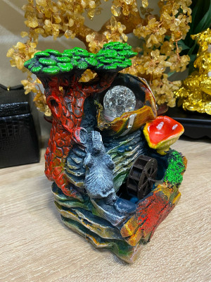 Фонтан настольный "Слон у древа жизни" (с подсветкой)